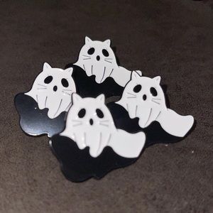 Ghost kitten pins